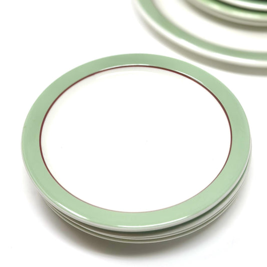 Jackson China Bread Plate |  Sage Green with Red Line