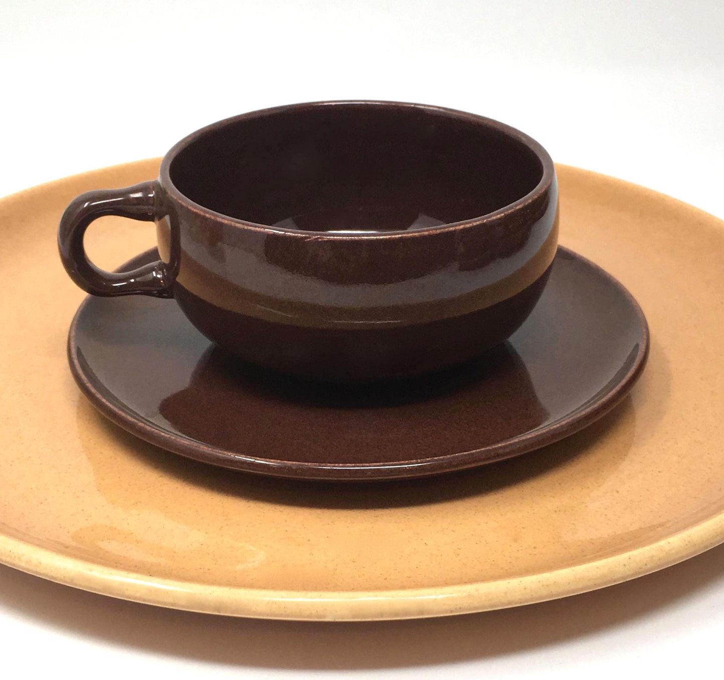 Russel Wright American Modern | Bean Brown Flat Cup and Saucer |