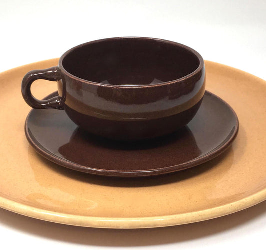 Russel Wright American Modern | Bean Brown Flat Cup and Saucer |
