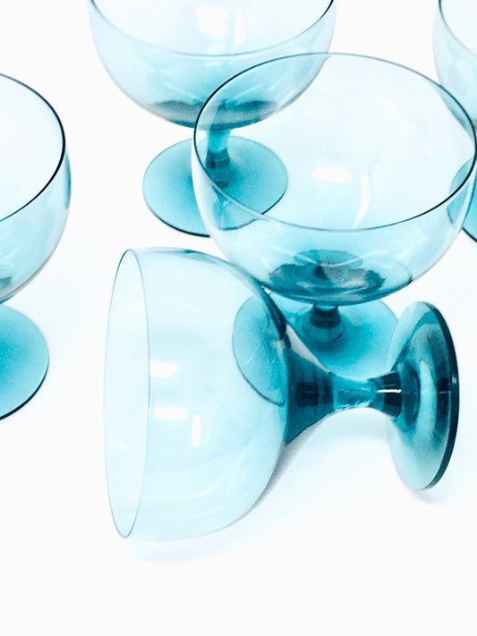 Russel Wright Seafoam | Four Water Goblets |  Morgantown Glass Guild