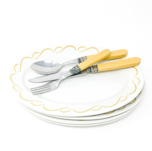 Mid-Century Jackson China Oval Plate |  Chartreuse Scroll Pattern