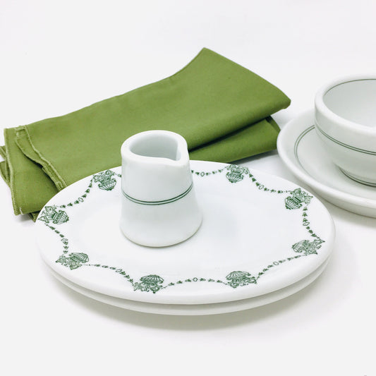 Antique Mayer China Small Oval Plate | Green Swag Border