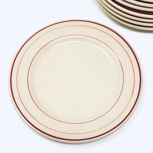 Vintage Shenango Inca Ware Plate | Triple Red Lines