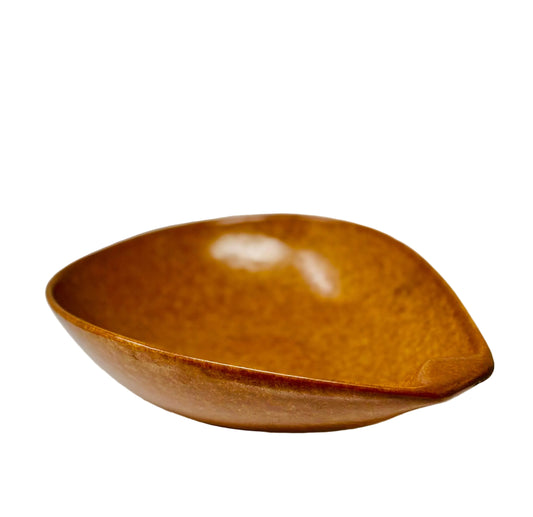 Brown ceramic bowl on a white background