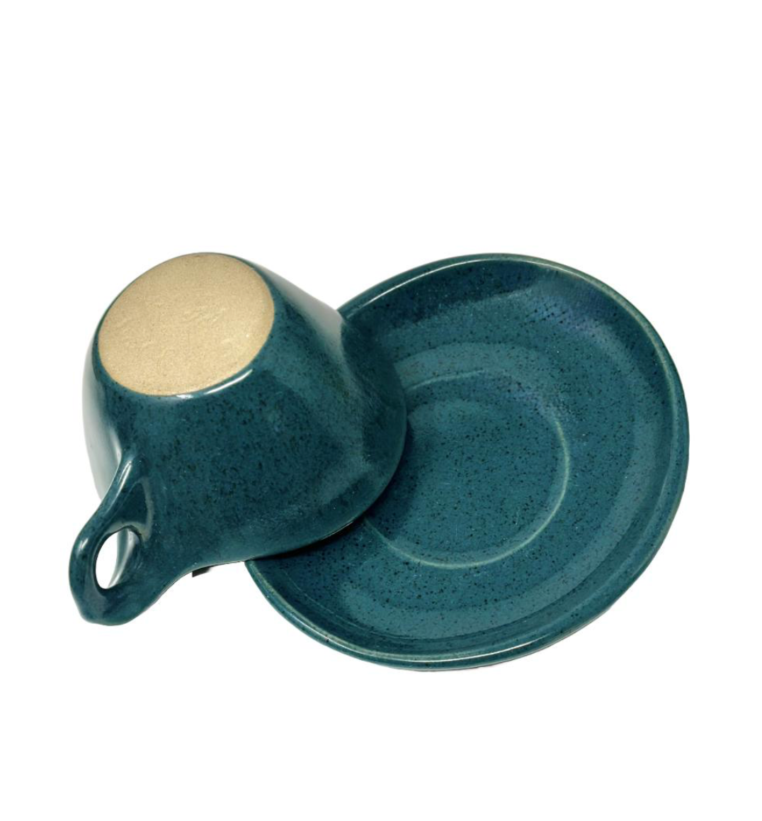 Glidden Pottery Cup and Saucer: Marine Fantasia