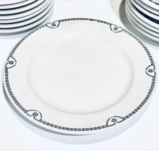 Jackson China Dinner Plate | Green Art Deco Pattern