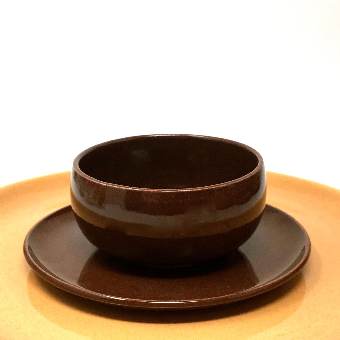 Russel Wright American Modern | Bean Brown Flat Cup and Saucer |