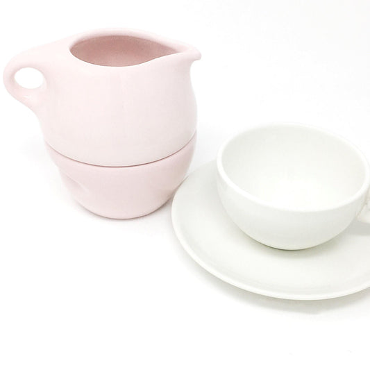 Russel Wright Iroquois Casual China | Pink Stacking Cream and Sugar