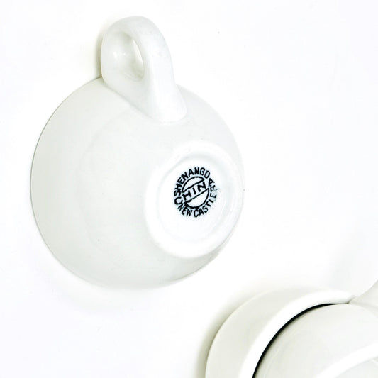 Antique Shenango White Coffee Cup | Utility Ware Back Stamp