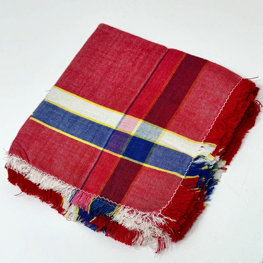 Vintage Madras Plaid Bright Beverage Napkins